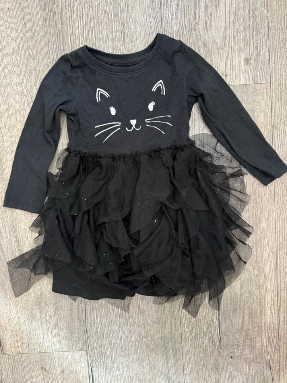 Jumping Beans Girls 2T Black Cat Dress with Tulle Skirt - Great for Halloween